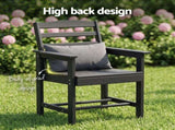 Gardeon 7 Piece Outdoor Dining Set Patio HDPE Table and Chairs Garden Furniture FF-DINING-7HDPE-BK-AB