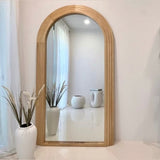 Interior Ave - Sierra Arched Step Mirror Signature Sculptural Natural Wood Statement Piece V355-IA-DM-SN