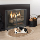 Fireplace Screen 1 Panel with Door, Sturdy Iron Mesh Fireplace Screen, 990MM Spark Guard V952-BLMHSJY3545I44JO4V0