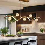 BAMDECOR AD2621 Modern Gold Kitchen Island Light with Glass Globe Shade Ceiling Pendant Lights V255-BAM-A2621-GOLD