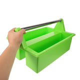 Green Plastic Cleaning Supplies Basket with Handle and Two Compartments for Easy Organization V1369-AZ3-W-20625