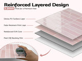 Artiss 3D Peel and Stick Wall Tiles Self Adhesive LinearGrid Backsplash 10 Sheets, Pink PST-614-PK