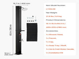 35L Solar Heated Shower, 195cm Showerhead Height Outdoor Shower, with Foot Faucet & Soap Box Rack, V952-TYNLYQHSPVCLYWFF3001V0