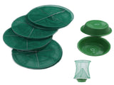 4pcs Outdoor Fly Trap Reusable Hanging Fly Trap Cage Net with Bait Tray for Garden Farm Orchard V1294-YM0714-3111210264611