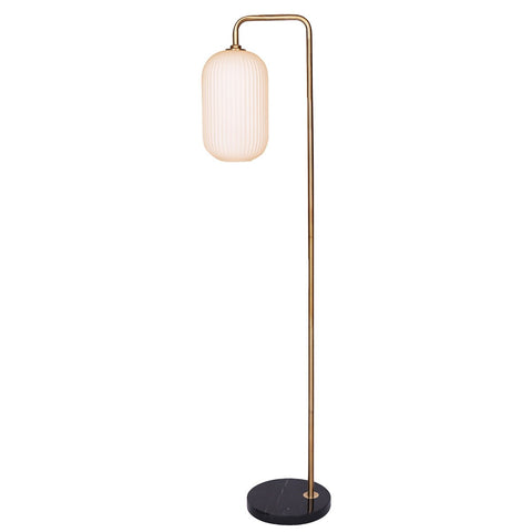 Sarantino Metal Floor Lamp With Opal Glass Shade LMP-MLM-9052