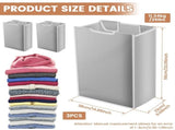 3Pcs Laundry Hamper Cart Large Capacity Bags High Load Bearing Capacity Removable V1192-AZ-W-21682