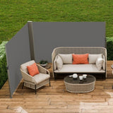 Retractable Side Awning, 180X600cm Aluminum Outdoor Privacy Screen, 280g Polyester Water-proof V952-ZYPF180X600CMGY01V0