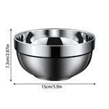 3PC Stainless Steel Bowls, Lightweight Unbreakable Double Layered Salad Bowls Dishwasher Safe, Heat V1369-AZ3-W-13605
