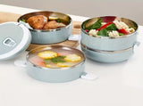 Four-layer circular lunch box, stainless steel insulated lunch lid-equipped storage V1105-YACH-002