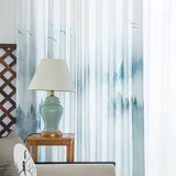 Green Window Curtains Pack of 2, Contemporary Minimalist Lands of Wild Forest and Misty Mountain V1192-AZ-W-16444