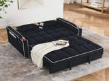 Fashionable Modern and Multi-functional Foldable Velvet Sofa Bed - Light Grey V1316-W2353P151787