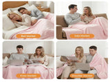 Giselle Electric Throw Rug Double Size 200x180cm Fleece Flannel Heated Blanket Pink EB-C-THROW-DS-200-PK