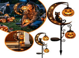 Solar Moon Pumpkin Garden Stake Light Metal Decorative Outdoor Solar Lights For Yard Patio Walkway V1369-AZ3-W-14779