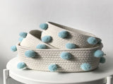 Cotton Rope Knitting With Fur Ball Storage Basket Snacks Keys Sundries Basket V1294-YM0523-220209HJ01-2
