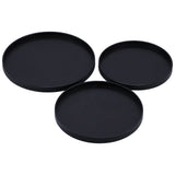3Pcs/Set 30cm 27cm 24cm Diameter Round Black Wooden Tray Tableware Dessert Fruit Tray for Home Hotel V1294-YM0901-3118210231511