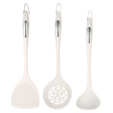 3-Piece Silicone Slotted Spoon Set for Wok Cooking, Non-Stick Kitchen Utensils V1192-AZ-W-26964