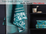 Bedding House Van Gogh Fleurir Blue Bath Towel V442-HIN-TOWEL-FLEURIRBATH-BLUE-RE