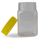 10x 500g Plastic Honey Jars Lids - Square Clear Food Grade Packaging Containers V238-SUPDZ-32706744811600