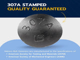 3/8" x 12" Black Carriage Bolt Kit, Grade 307A, Ceramic Coated for Exterior Use, 2X Rust V1258-DP02-F-78