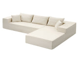 Artiss Modular Sectional Sofa 4-Seater L-Shaped Boneless Sofa Bed Chaise Lounge SB-C-CHEN-L-WH-AB