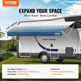 VEVOR RV Awning Fabric Replacement, 3.72m Fabric Length for 3.96mAwning, Heavy Duty 3-Ply 16oz PVC V952-FCZYPML13YC0JJS9NV0