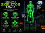 Solar Skeleton Lamp Yard Stake Halloween Decorations Garden Light, 28'' Glow Bones Figurine LED V1107-124-9942218-GRN-2PACK