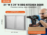 BBQ Access Door, 787x609 mm Double Outdoor Kitchen Door, Stainless Steel Flush Mount Door, Wall V952-SMABSCJMYS31WSG92V0