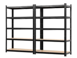 Giantz 2-Rack Garage Shelving 1.6X0.8m MDF Warehouse Shelves Storage Rack Black WR-E-8X16-BKX2