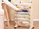 Slim Storage Cart Multi Layer Versatile Dual Sided Slim Rolling Cart Organizer Mobile Shelf for Home V1294-YM0901-3117240227411