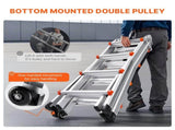 Telescoping Ladder A Frame, 13 FT Compact Aluminum Extension Ladder, Multi-Function Portable V952-DGNAZXYST40MJ7HIQV0