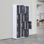 12-Door Locker for Office Gym Shed School Home Storage - 4-Digit Combination Lock V63-839041