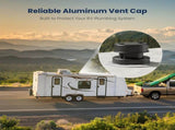 RV Plumbing Vent Cap - Aluminum Trailer Roof Pipe Vent Cover - Weatherproof Durable Replacement for V1259-RVVENT-01-WHT-2PK