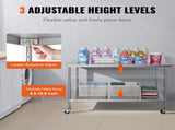Stainless Steel Work Table 30 x 60 x 38 Inch, with 4 Wheels, 3 Adjustable Height Levels, Heavy Duty V952-CFBXGGZTLCDJ1CSD7V0