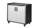 Giantz Rolling Tool Cabinet Heavy-Duty Storage Cabinet Adjustable Shelf Black and Grey TC-ROL-2D-BG
