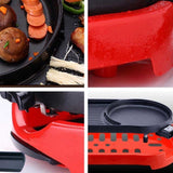 SOGA 2 in 1 BBQ Electric Pan Grill Teppanyaki Stainless Steel Hot Pot Steamboat Red STEAMBOATHOTPOTANDGRILLRED