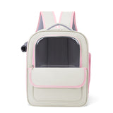Beige And Pink Spacious Pet Carrier Backpack with Clear Window - Comfortable Travel Bag for Cats & V888-ELOSUNG27130