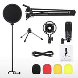 USB Condenser Microphone Bundle Kit,192KHZ/24BIT Professional Cardioid Computer Mic with Adjustable V1192-AZ-W-31785