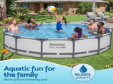 Bestway 427CM Swimming Pools Steel Above Ground Round Backyard Pool Set White BW-POOL-R-427-56597