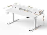 Artiss Electric Standing Desk Height Adjustable Home Office 120cm White HASD-ET156E-SHELF-WH-AB