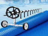 Aqua Buddy Pool Cover 600 Micron Heat Solar Blanket 9.5x5m w/ 5.55m Roller PC-95X50-XL-BL-ROLLER