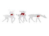 3 Piece Lighted Christmas Deer Family Set Outdoor Yard Decoration with LED Lights Red Bows Mother V1294-YM0710-3111230254211