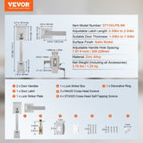 VEVOR Entry Door Handle, Satin Nickel Square Handle Set with Lever Door Handle No Lock, Adjustable V952-GGSBDMNBDSFXMCY8VV0