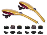 SOGA 2X 6 Heads Portable Handheld Massager Soothing Stimulate Blood Flow Shoulder Yellow MASSAGER833AGOLDX2