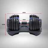 48KG Powertrain Adjustable Dumbbell Set With Stand Blue DMB-BF1-024-2S-BU