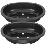 Large Capacity Black Plastic Planter Pot with Drainage Hole for Home Use 5 Pieces V1369-AZ3-W-17073