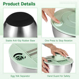 Stainless Steel Salad Spinner with Slicer Set, 5Qt Large Rotation Vegetable Washer, 5 V1369-AZ3-W-08709