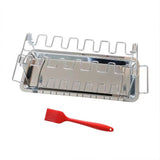Stainless steel chicken leg and wing rack three-piece set Foldable standing grill baking tray V1105-YASK-003