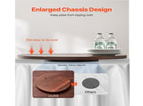 61 cm Wood Lazy Susan Turntable, 360&deg Rotation Round Clear Tabletop Rotating Tray, Acacia Wood V952-CZZP24YCMZHTGZT37V0