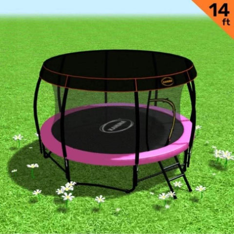 Kahuna Trampoline 14 ft with Roof - Pink TRA-KAH-14-PK-RF