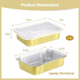40PCS Aluminum Foil Pans with Lids, 33oz Rectangular Disposable Foil Food Containers with Plastic V1369-AZ3-W-08766